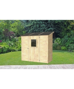 CASETTA IN LEGNO ADDOSSATA DA GIARDINO ALCE "VANIGLIA" IN ABETE 207X102X222 CM