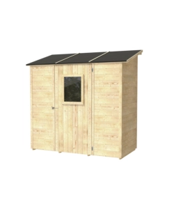 CASETTA IN LEGNO ADDOSSATA DA GIARDINO ALCE "VANIGLIA" IN ABETE 207X102X222 CM