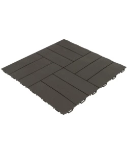 PIASTRELLA DA ESTERNO AUTOAGGANCIANTE IN POLIPROPILENE SIMIL-LEGNO MARRONE 563X563X13 MM
