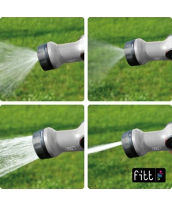 TUBO DA GIARDINO ESTENSIBILE FITT IKON LIME IN TPE E NYLON CON PISTOLA MULTIGETTO, 15 METRI