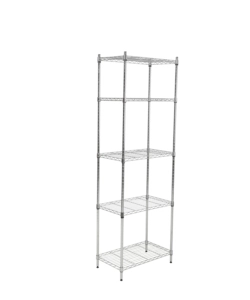 SCAFFALE AD INCASTRO EASY SYSTEM IN METALLO CROMATO 5 RIPIANI, 59X34X174 CM