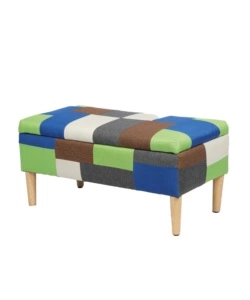 PANCA CONTENITORE BELLAHOME "PATCH" IN TESSUTO MULTICOLORE, 40X40X80 CM