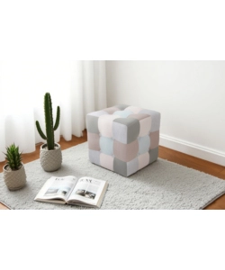 POUF BELLAHOME "PATCH" IN TESSUTO MULTICOLORE 35X35X35 CM