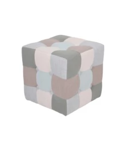 POUF BELLAHOME "PATCH" IN TESSUTO MULTICOLORE 35X35X35 CM