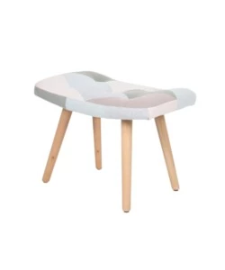SGABELLO BELLAHOME "PATCH" IN TESSUTO MULTICOLORE 56X41X37 CM