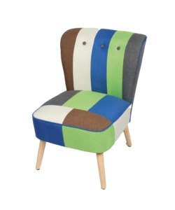 POLTRONA BELLAHOME "PATCH" IN TESSUTO MULTICOLORE, 58X68X81 CM
