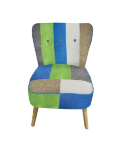 POLTRONA BELLAHOME "PATCH" IN TESSUTO MULTICOLORE, 58X68X81 CM