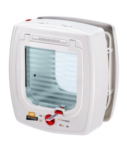 PORTINA PER GATTI FERPLAST "MICROCHIP" CON CHIUSURA 4 VIE E PROTEZIONE ARIA IN PLASTICA BIANCO 22,5X16,2X25,2 CM