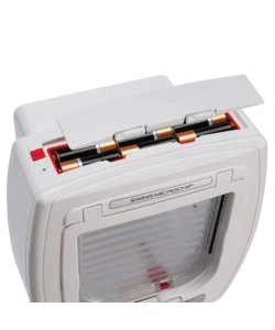 PORTINA PER GATTI FERPLAST "MICROCHIP" CON CHIUSURA 4 VIE E PROTEZIONE ARIA IN PLASTICA BIANCO 22,5X16,2X25,2 CM
