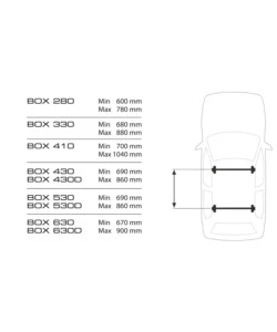 BOX TETTO PER AUTO 330 LITRI IN ABS GRIGIO GOFFRATO - N60000