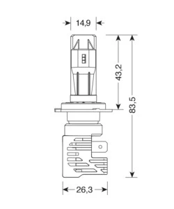 LAMPADE LED PER AUTO 9-32V HALO LED SERIE 8 HALO KILLER - (H7) - 25W - PX26D - 2 PZ  - SCATOLA  57771