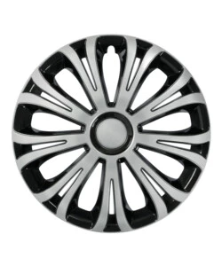 COPRICERCHI PER AUTO "AVERA" SILVER & BLACK - Ø 15" PILOT  31617