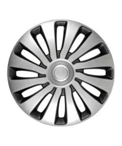 COPRICERCHI PER AUTO "SEPANG" SILVER & BLACK - Ø 13" PILOT  31655