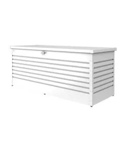 BAULE DA ESTERNO IMPERMEABILE BIOHORT "FREIZEITBOX 200" IN ACCIAIO ZINCATO BIANCO 1050 LT 201X79X83 CM