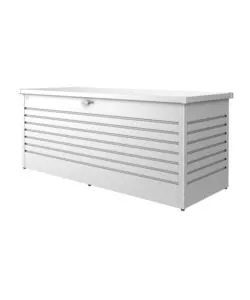 BAULE DA ESTERNO IMPERMEABILE BIOHORT "FREIZEITBOX 200" IN ACCIAIO ZINCATO ARGENTO METALLIZZATO 1050 LT 201X79X83 CM