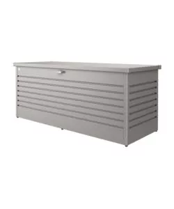 BAULE DA ESTERNO IMPERMEABILE BIOHORT "FREIZEITBOX 200" IN ACCIAIO ZINCATO GRIGIO QUARZO METALLIZZATO 1050 LT 201X79X83 CM