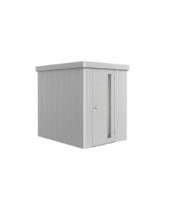 CASETTA DA GIARDINO BIOHORT "NEO 2A" IN ACCIAIO ZINCATO COLORE ARGENTO METALLIZZATO CON PORTA BATTENTE SEMPLICE 180X236X222 CM - COD. 81006