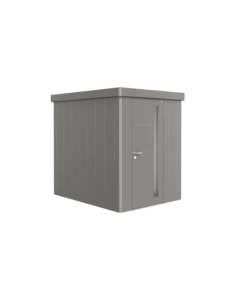 CASETTA DA GIARDINO BIOHORT "NEO 2A" IN ACCIAIO ZINCATO COLORE GRIGIO QUARZO METALLIZZATO CON PORTA BATTENTE SEMPLICE 180X236X222 CM - COD. 87006