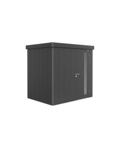 CASETTA DA GIARDINO BIOHORT "NEO 1B" IN ACCIAIO ZINCATO COLORE GRIGIO SCURO METALLIZZATO CON PORTA BATTENTE SEMPLICE 236X180X222 CM - COD. 85029