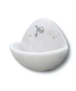 FONTANA BACINELLA DA MURO "FRADUSTA" ANTICATA COLORE BIANCO -  54X25X56 CM