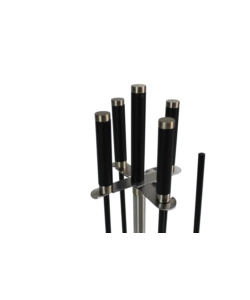 SET 4 ACCESSORI PER CAMINETTO, STUFA A LEGNA E BARBECUE, COMPLETO DI 4 PEZZI CON PALETTA, SCOPA, PINZA E SMUOVI BRACE