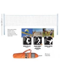 SET RETE OUTDOOR MULTISPORT BEACH VOLLEY BEACH TENNIS E PALLAVOLO PER BAMBINI DA ESTERNO.