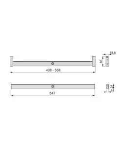 BARRA APPENDIABITI CON LUCE LED, 408-558 MM