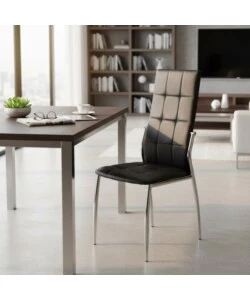 SEDIA "MADEIRA" ECOPELLE NERA, 44X54X100 CM