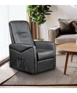 POLTRONA MASSAGGIANTE BELLAHOME "SIENA" CON RECLINER ELETTRICO IN ECOPELLE NERO 75X93X105 CM