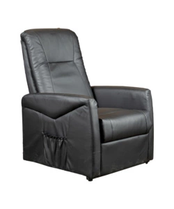 POLTRONA MASSAGGIANTE BELLAHOME "SIENA" CON RECLINER ELETTRICO IN ECOPELLE NERO 75X93X105 CM