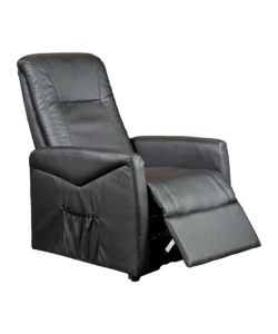 POLTRONA MASSAGGIANTE BELLAHOME "SIENA" CON RECLINER ELETTRICO IN ECOPELLE NERO 75X93X105 CM