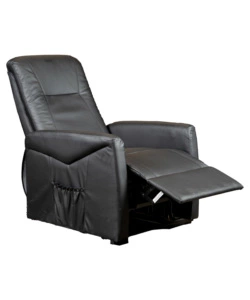 POLTRONA MASSAGGIANTE BELLAHOME "SIENA" CON RECLINER ELETTRICO IN ECOPELLE NERO 75X93X105 CM