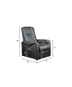 POLTRONA MASSAGGIANTE BELLAHOME "SIENA" CON RECLINER ELETTRICO IN ECOPELLE NERO 75X93X105 CM