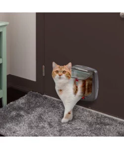 PORTINA PER GATTI FERPLAST "MICROCHIP" CON CHIUSURA 4 VIE E PROTEZIONE ARIA IN PLASTICA MARRONE 22,5X16,2X25,2 CM