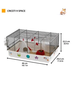 GABBIA PER CRICETI "SPACE", 46X29,5X23 CM - FERPLAST