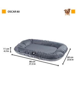 CUSCINO PER CANI "OSCAR 80" GRIGIO, 80X60X11 CM - FERPLAST
