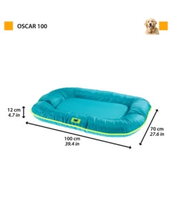CUSCINO PER CANI "OSCAR 100" AZZURRO, 100X70X12 CM - FERPLAST