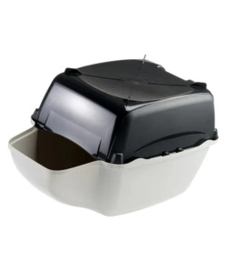 LETTIERA TOILETTE GATTO PER ESTERNO CHIUSA FERPLAST "COSMIC OUTDOOR" GRIGIO E NERO 43,5X73,5X41 CM
