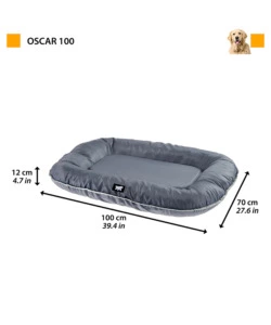 CUSCINO PER CANI "OSCAR 100" GRIGIO, 100X70X12 CM - FERPLAST