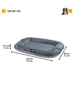 CUSCINO "OSCAR 120" GRIGIO, 120X80X13,5 CM - FERPLAST