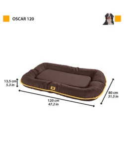CUSCINO "OSCAR 120" MARRONE, 120X80X13,5 CM - FERPLAST