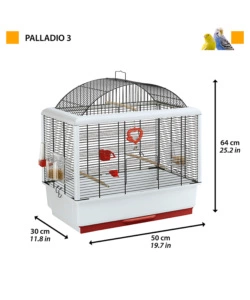 GABBIA PER UCCELLI "PALLADIO 3", 50X30X64 CM - FERPLAST