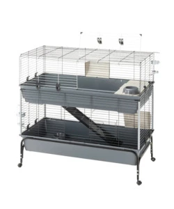 GABBIA PER CONIGILI A DUE PIANI "RABBIT 120 DOUBLE", 118X58X117 CM - FERPLAST