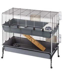GABBIA PER CONIGILI A DUE PIANI "RABBIT 120 DOUBLE", 118X58X117 CM - FERPLAST