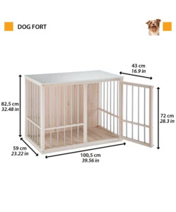 CUCCIA IN LEGNO PER CANI "DOG FORT" DA INTERNO, 100,5X59X82,5 CM - FERPLAST