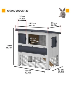 CONIGLIERA IN RESINA "GRAND LODGE 140", 115,5X73X110 CM - FERPLAST