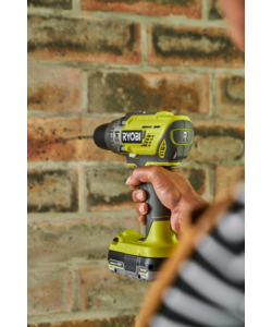 TRAPANO AVVITATORE A PERCUSSIONE A BATTERIA RYOBI "R18PD3-0" 2 VELOCITA' 18V, SOLO CORPO MACCHINA