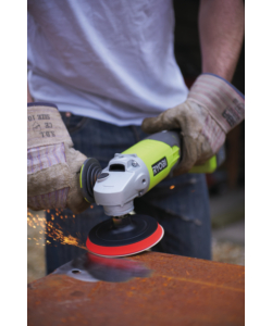 SMERIGLIATRICE ANGOLARE A BATTERIA RYOBI "R18AG-0" MOLA DA 115MM 18V, SOLO CORPO MACCHINA