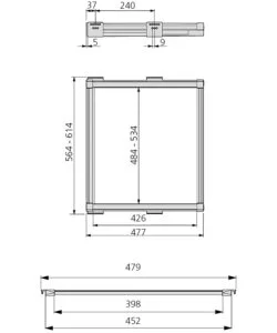 PORTAPANTALONI ESTRAIBILE MOKA ADATTABILE 564-614 MM