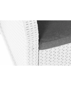SET DA GIARDINO "ROSALIE LOUNGE" CON DUE POLTRONE, DIVANO 2 POSTI E TAVOLINO COLORE BIANCO - KETER